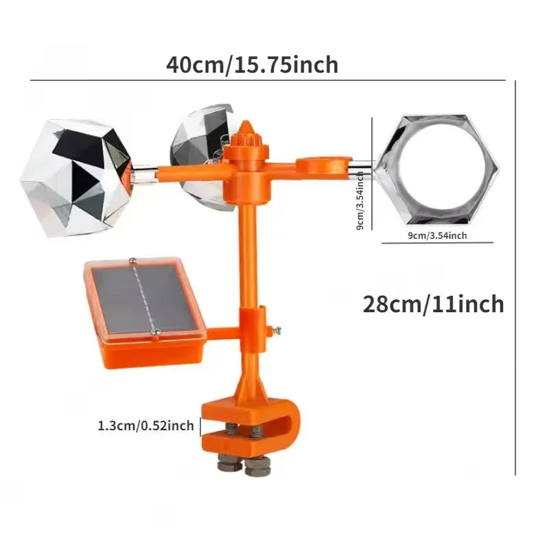 Répulsif Oiseaux Solaire Rotatif