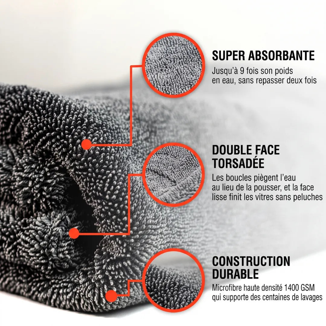 Serviette Microfibre Voiture Ultra-Absorbante